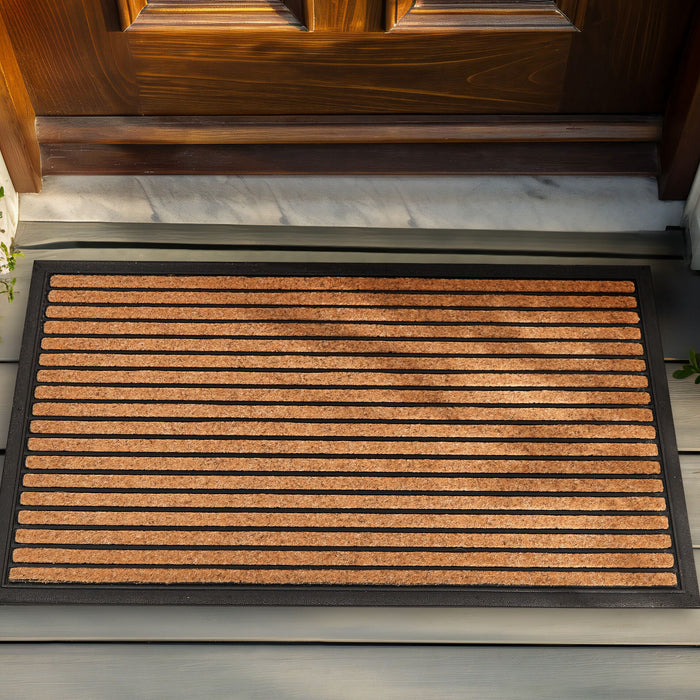 Beliani - ZAGROS - Deurmat - Natuurlijk|Zwart - 40 x 60 cm - Polyester