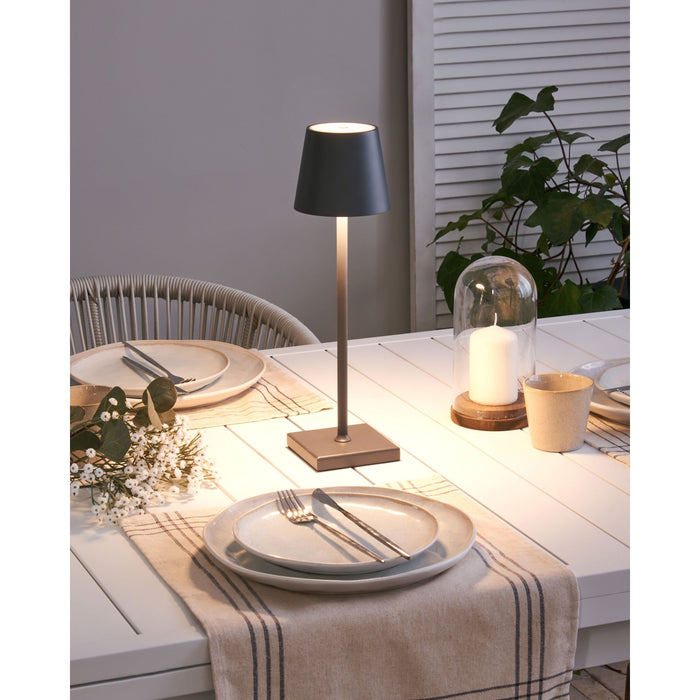 Beliani - BACEIRO - Tafellamp - Donkergrijs - Aluminium