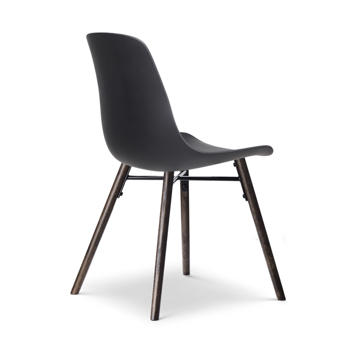 Nolon Nena-Pip Eetkamerstoelen Set van 2 - Zwart - Walnoot Poten