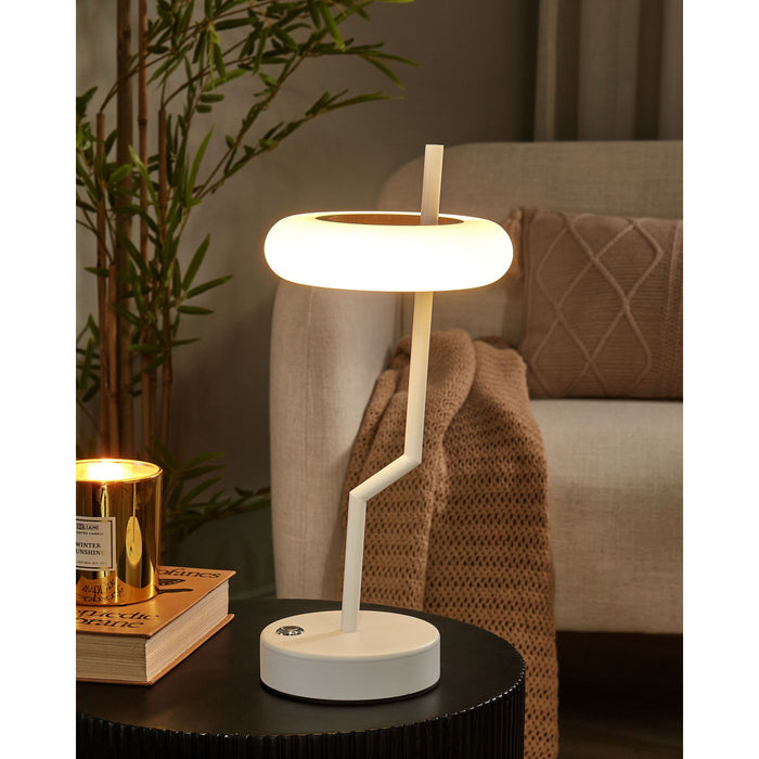 Beliani - ALVIELA - Tafellamp - Wit - Aluminium|IJzer