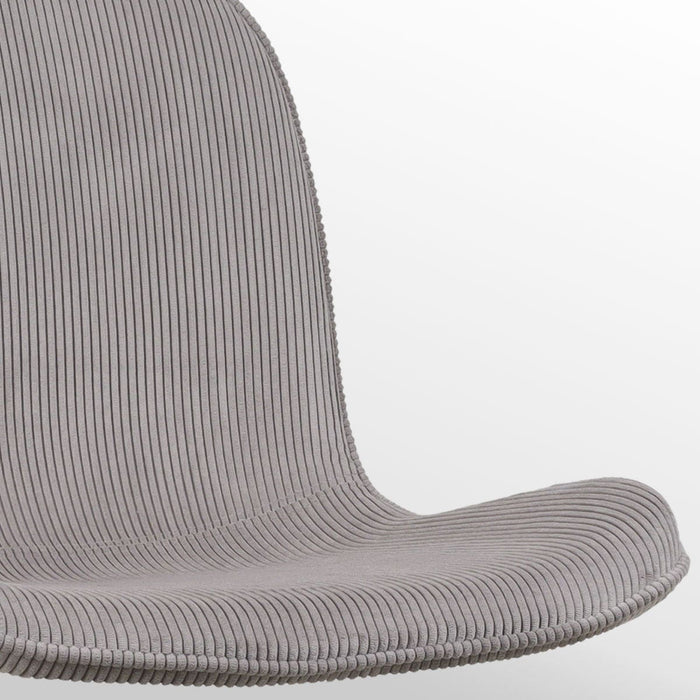 Nolon Nora-Fé Eetkamerstoelen Set van 2 - Rib Warm Grijs Zwarte Poten