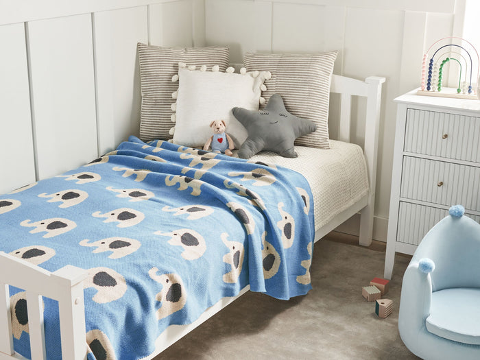Beliani - HILKOT - Kinderdeken - Blauw - 130 x 170 cm - Katoen