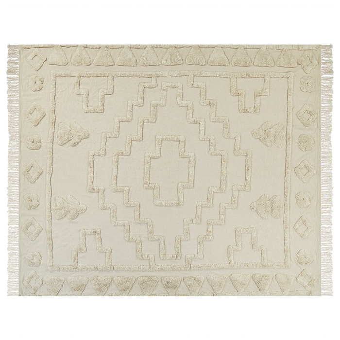 Beliani - CHACK - Deken - Beige - 200 x 220 cm - Katoen