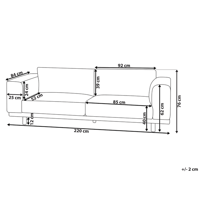 Beliani - NIVALA - Driezitsbank - Rood - Polyester