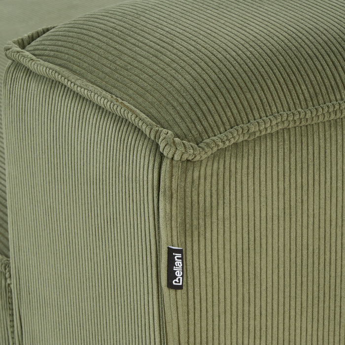 Beliani - ARDAL - Chaise longue - Groen - Linkszijdig - Corduroy