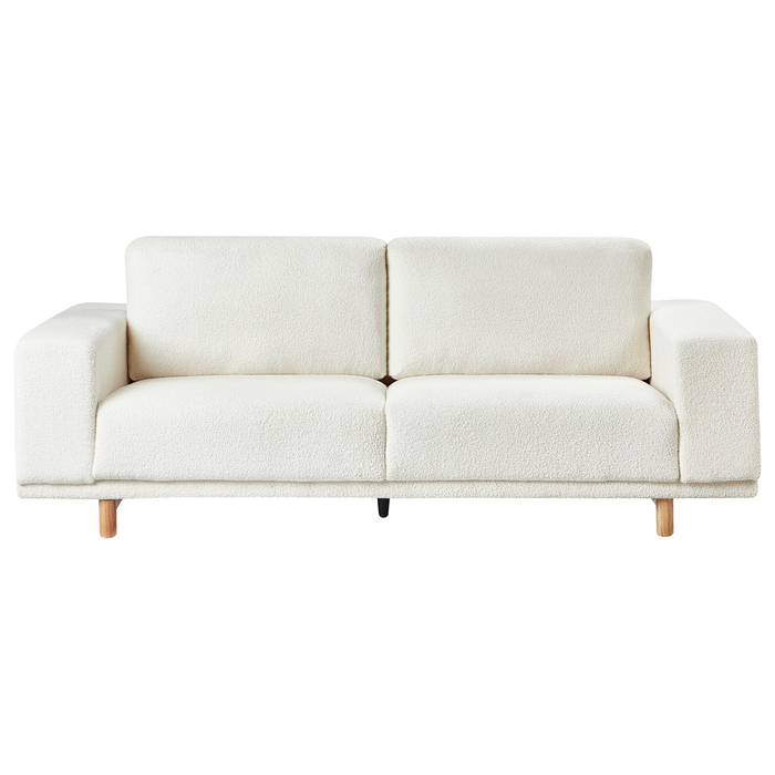 Beliani - NIVALA - Driezitsbank - Gebroken wit - Bouclé