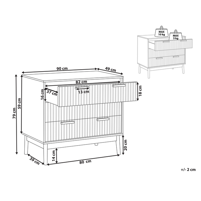 Beliani - LYNWOOD - Dressoir - Lichthout - MDF
