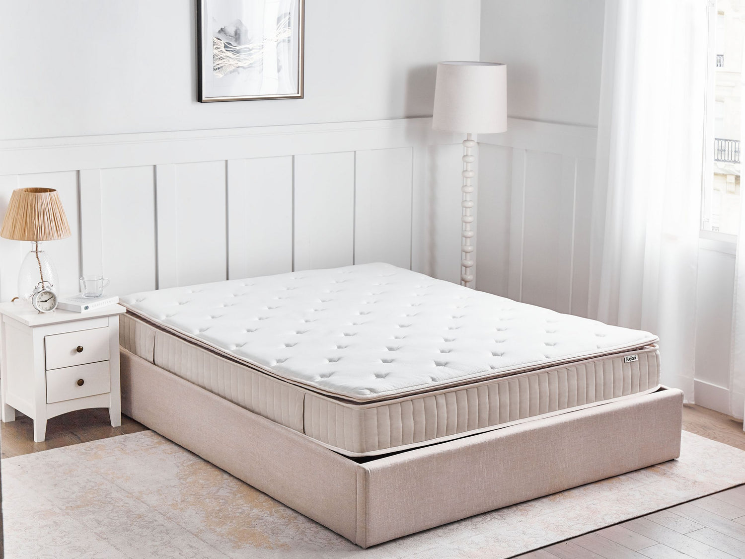 Beliani-DAYDREAM-Pocketveringmatras medium-Wit-140 x 200 cm-Polyester