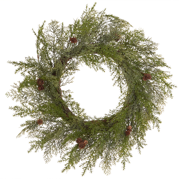 Beliani - PANRUN - Kerstkrans - Groen - 70 cm - Synthetisch