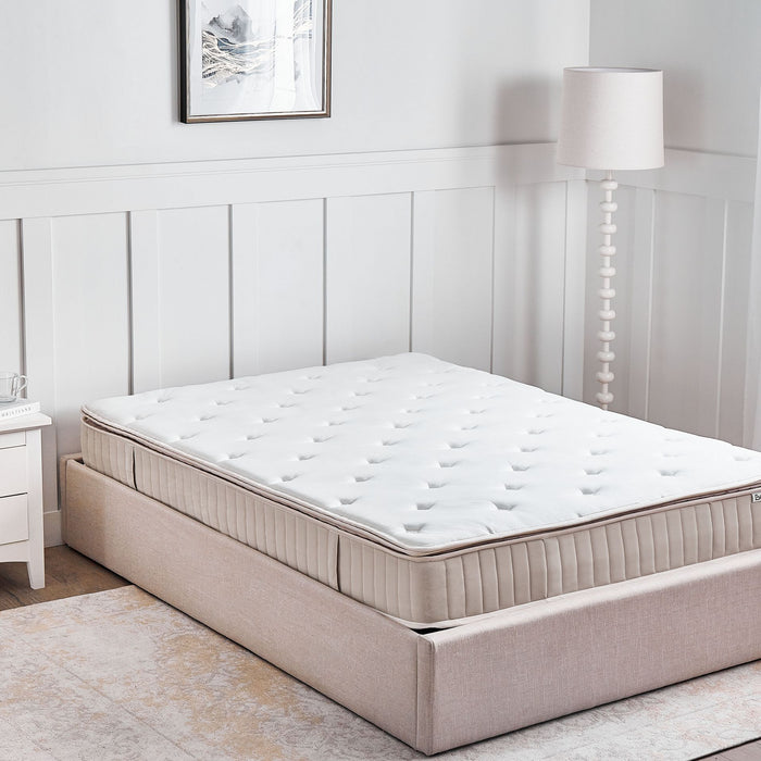 Beliani-DAYDREAM-Pocketveringmatras hard-Wit-160 x 200 cm-Polyester