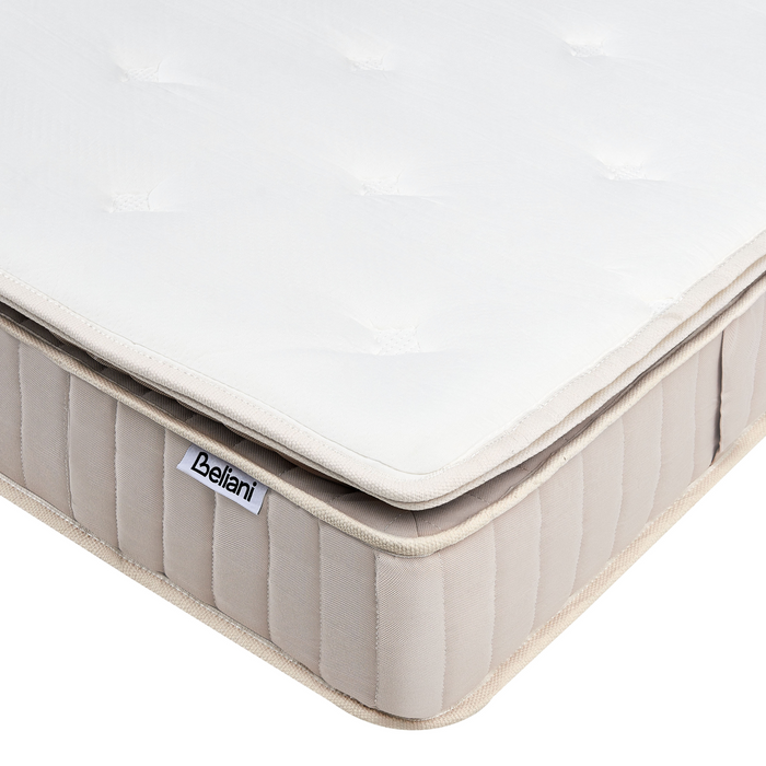 Beliani-DAYDREAM-Pocketveringmatras hard-Wit-160 x 200 cm-Polyester