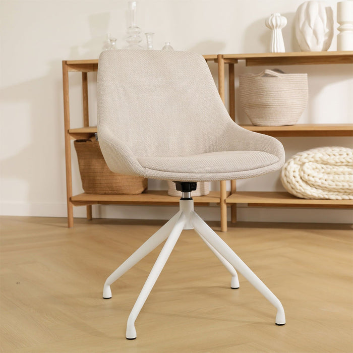 Nolon Nola-Isa Draaibare Eetkamerstoelen Beige - Wit - 2x