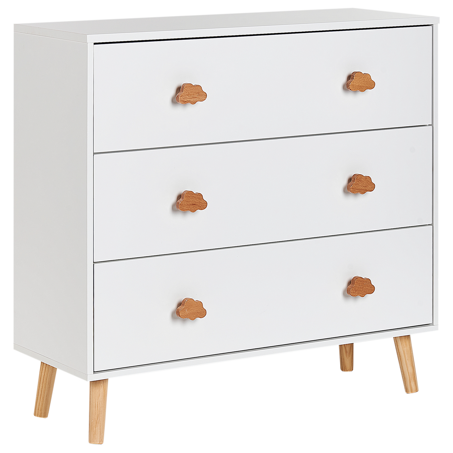 Beliani - CLOUDY - Commode - Wit|Lichthout - MDF