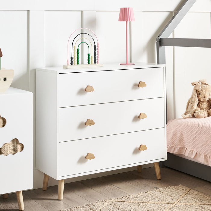 Beliani - CLOUDY - Commode - Wit|Lichthout - MDF