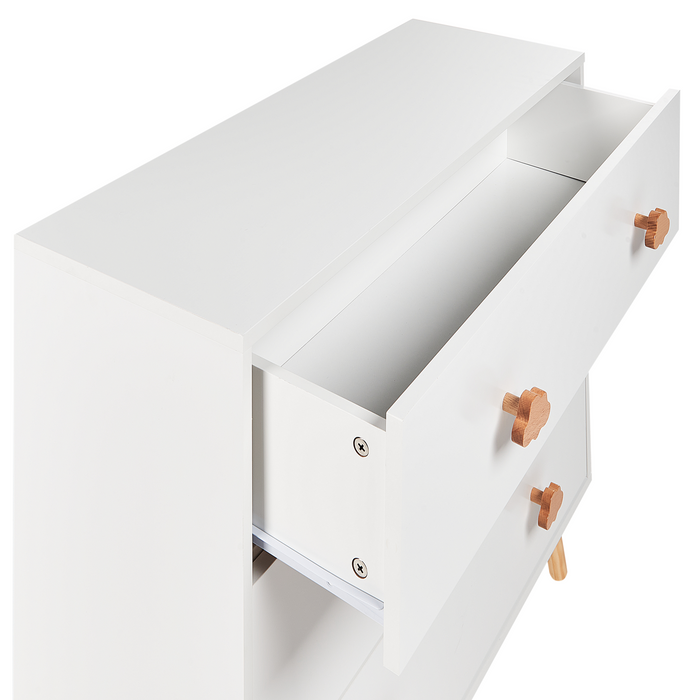 Beliani - CLOUDY - Commode - Wit|Lichthout - MDF