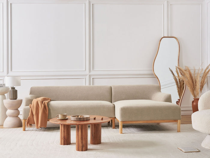 Beliani - SOSJO - Hoekbank - Taupe - Linkszijdig - Polyester