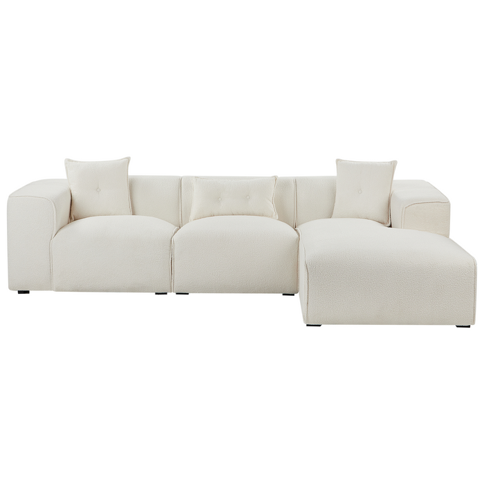 Beliani-DOLVA-Hoekbank-Gebroken wit-Linkerzijde-294 cm-Bouclé