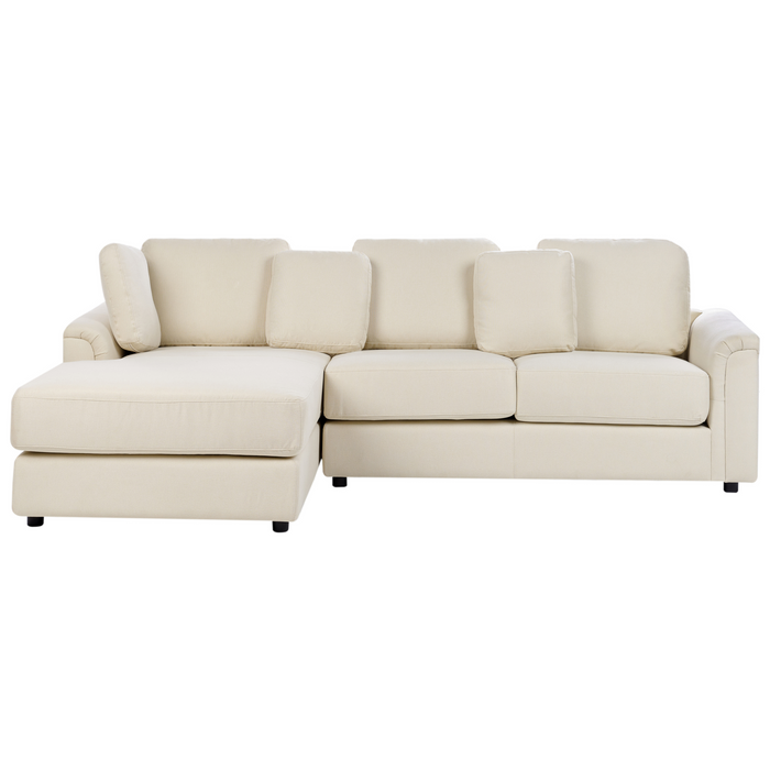 Beliani - KOHLO - Hoekbank - Lichtbeige - Rechtszijdig - Stof