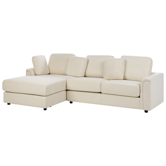 Beliani - KOHLO - Hoekbank - Lichtbeige - Rechtszijdig - Stof