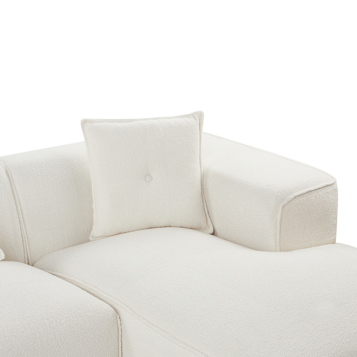 Beliani-DOLVA-Hoekbank-Gebroken wit-Linkerzijde-294 cm-Bouclé