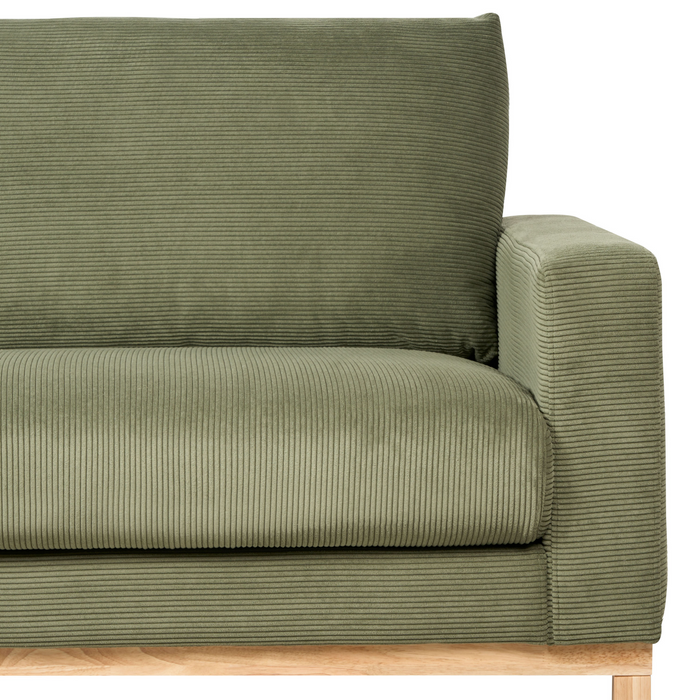 Beliani - SIGGARD - Hoekbank - Groen - Rechtszijdig - Corduroy