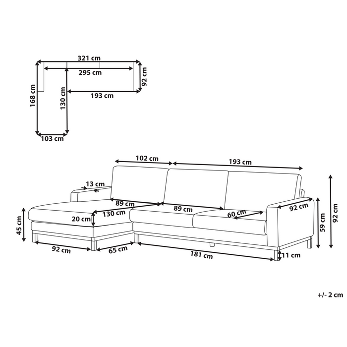 Beliani - SIGGARD - Hoekbank - Groen - Rechtszijdig - Corduroy