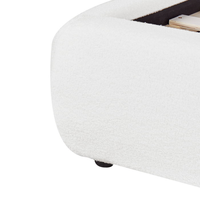 Beliani - VINAY - Tweepersoonsbed - Wit - 160 x 200 cm - Bouclé