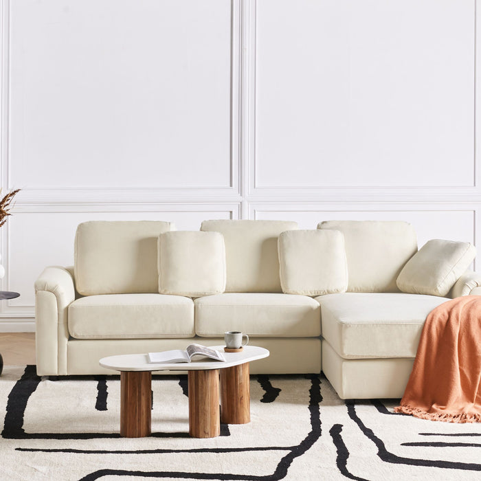 Beliani - KOHLO - Hoekbank - Lichtbeige - Linkszijdig - Stof