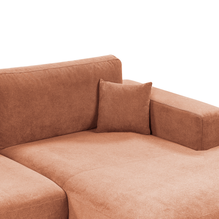 Beliani-LOFOTEN-Hoekbank 3-zits-Lichtrood-Linkszijdig-Polyester