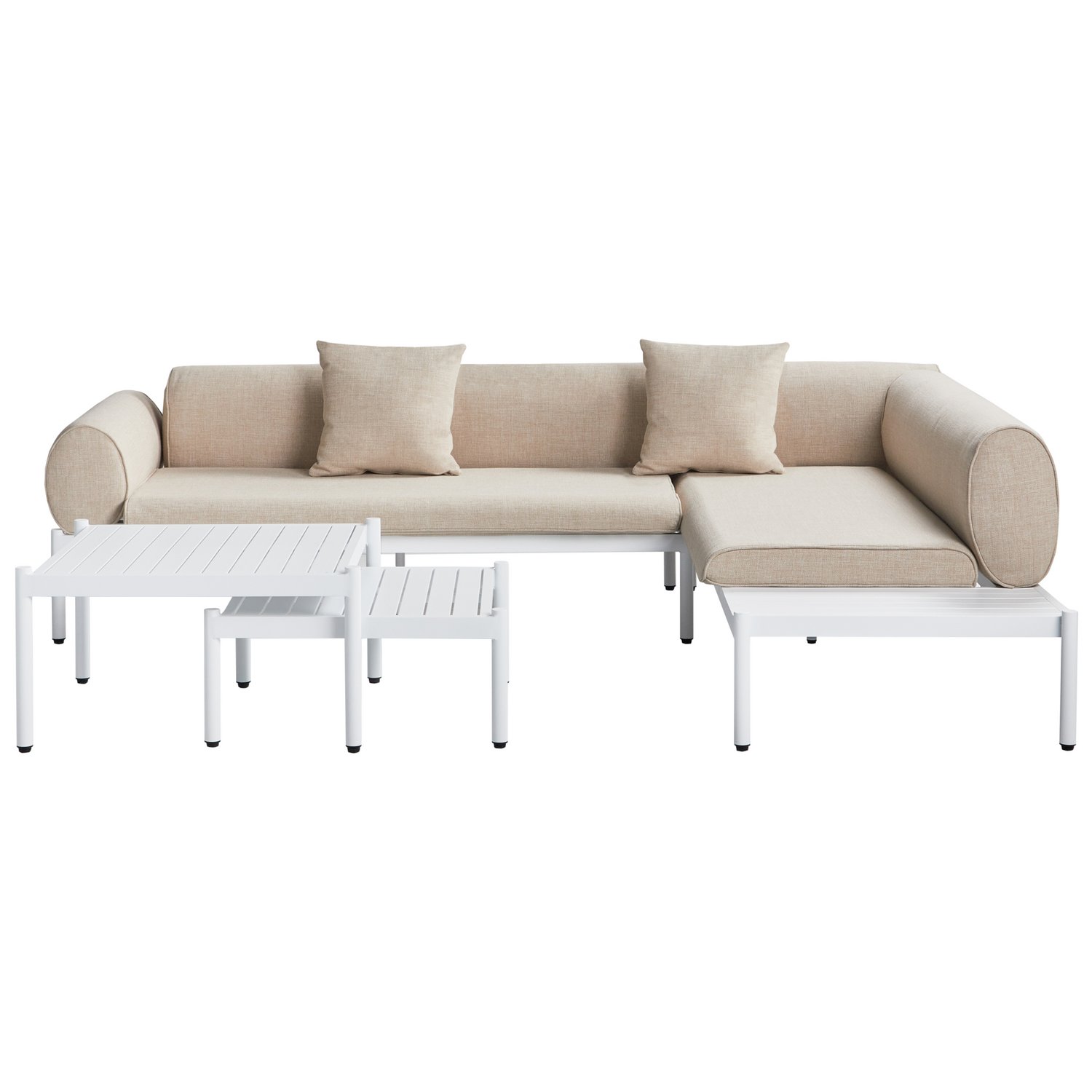Beliani - RASIGLIA - Loungeset 5-zits - Beige - Aluminium