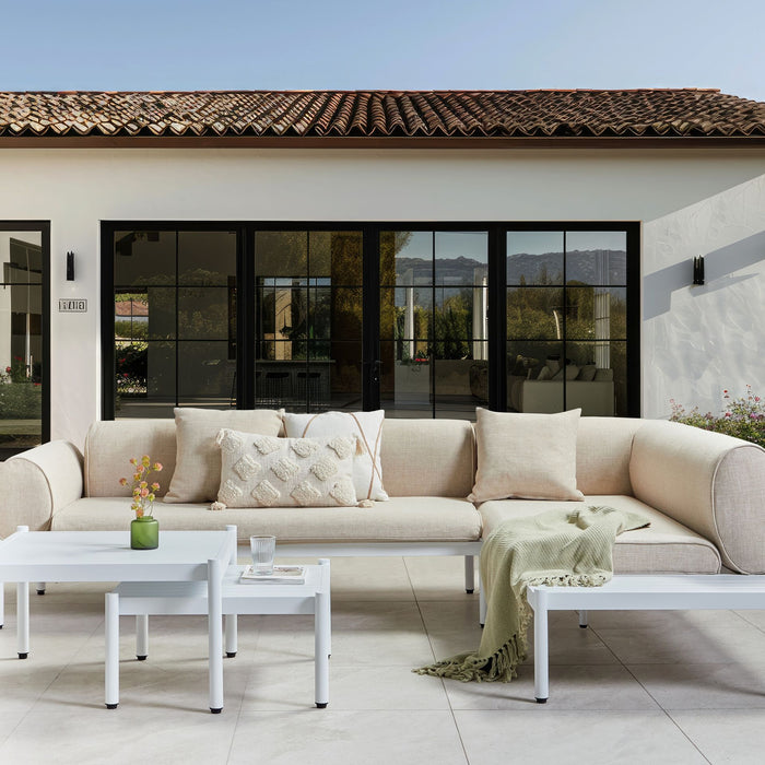 Beliani - RASIGLIA - Loungeset 5-zits - Beige - Aluminium