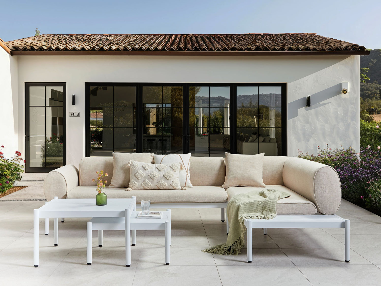 Beliani - RASIGLIA - Loungeset 5-zits - Beige - Aluminium