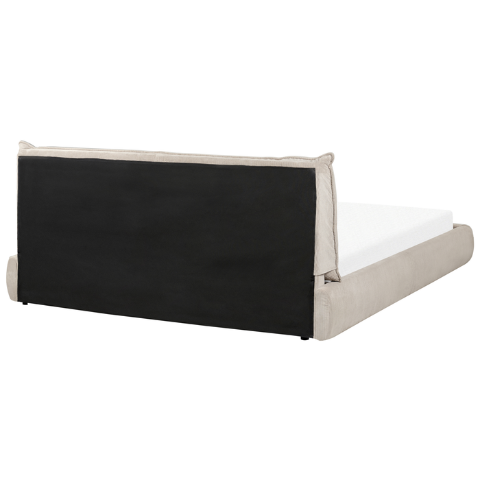 Beliani - VINAY - Tweepersoonsbed - Taupe - 180 x 200 cm - Corduroy