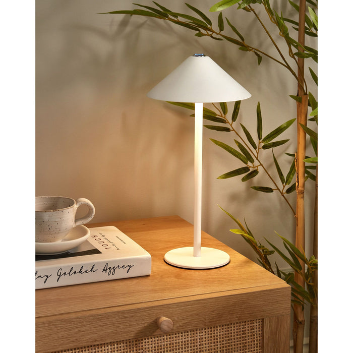 Beliani - FRANCOLI - Tafellamp - Wit- Aluminium