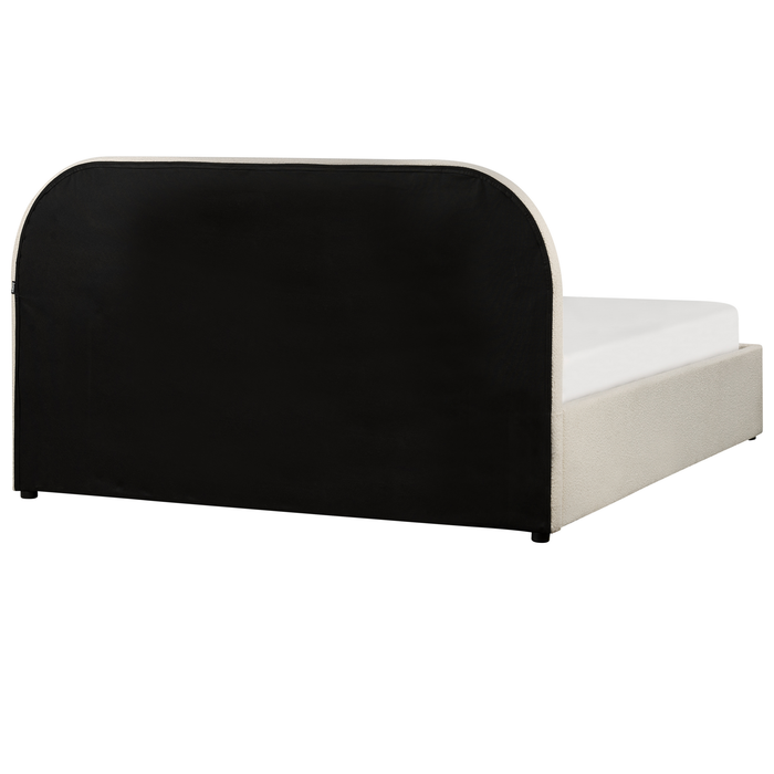 Beliani-QUILLIEN-Bed met opbergruimte-Lichtbeige-140 x 200 cm-Bouclé