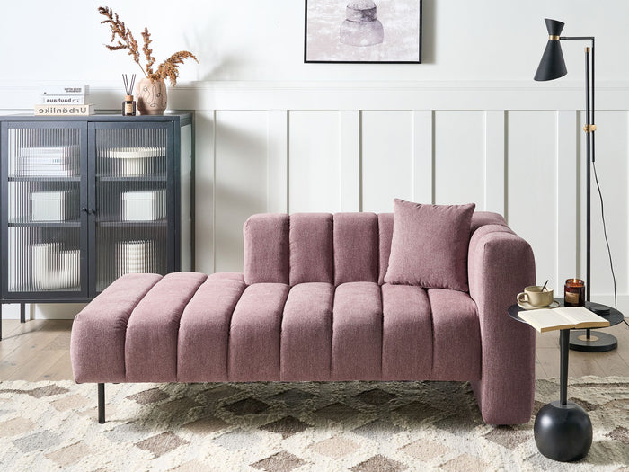 Beliani - LANNILS - Chaise longue - Roze - Rechtszijdig - Polyester