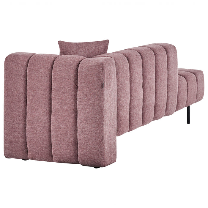 Beliani - LANNILS - Chaise longue - Roze - Rechtszijdig - Polyester