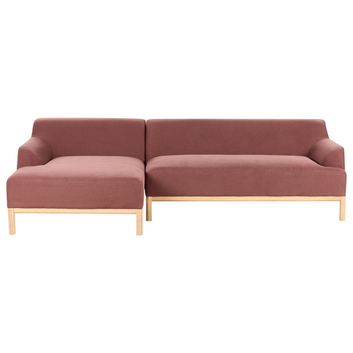 Beliani - SOSJO - Hoekbank - Bordeaux - Rechtszijdig - Polyester