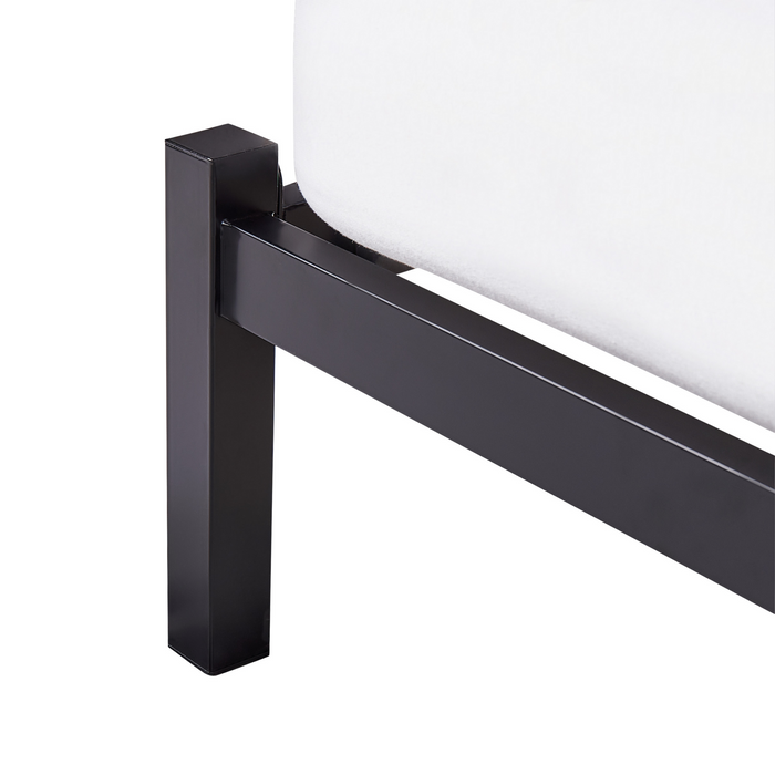 Beliani-CLAMART -Tweepersoonsbed-Zwart|Grijs-140 x 200 cm-Metaal