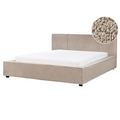 Beliani - MIRANDE - Tweepersoonsbed - Taupe - 160 x 200 cm - Bouclé