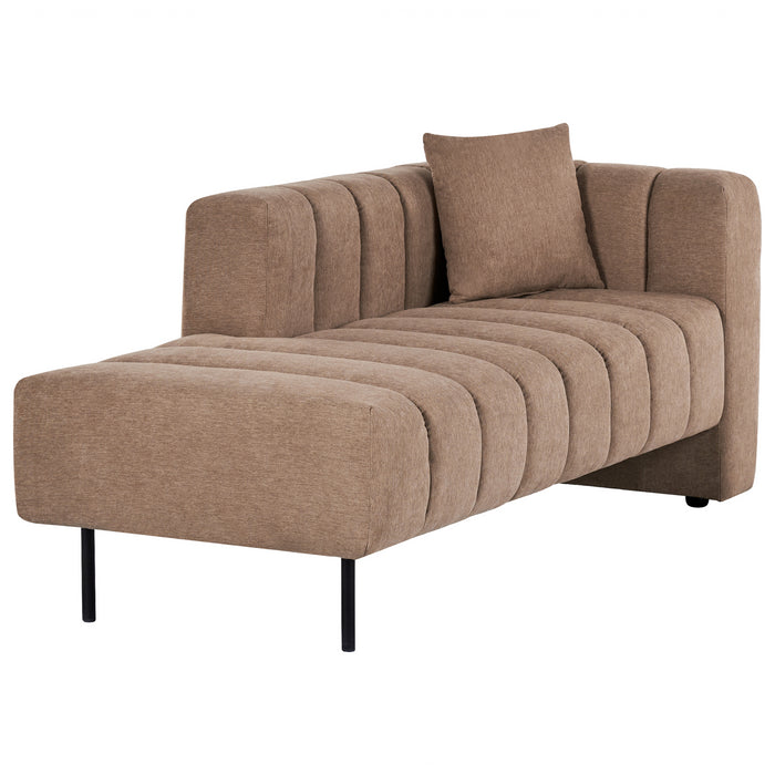 Beliani-LANNILS-Chaise longue-Lichtbruin-Rechtszijdig-Polyester
