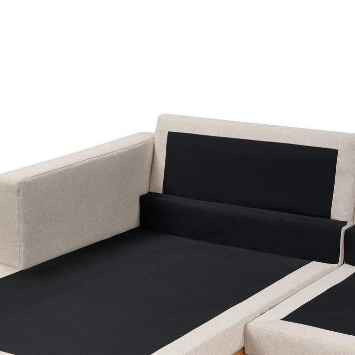 Beliani - SIGGARD - Hoekbank - Beige - Rechtszijdig - Polyester