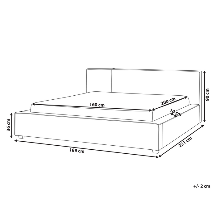 Beliani - MIRANDE - Tweepersoonsbed - Taupe - 160 x 200 cm - Bouclé