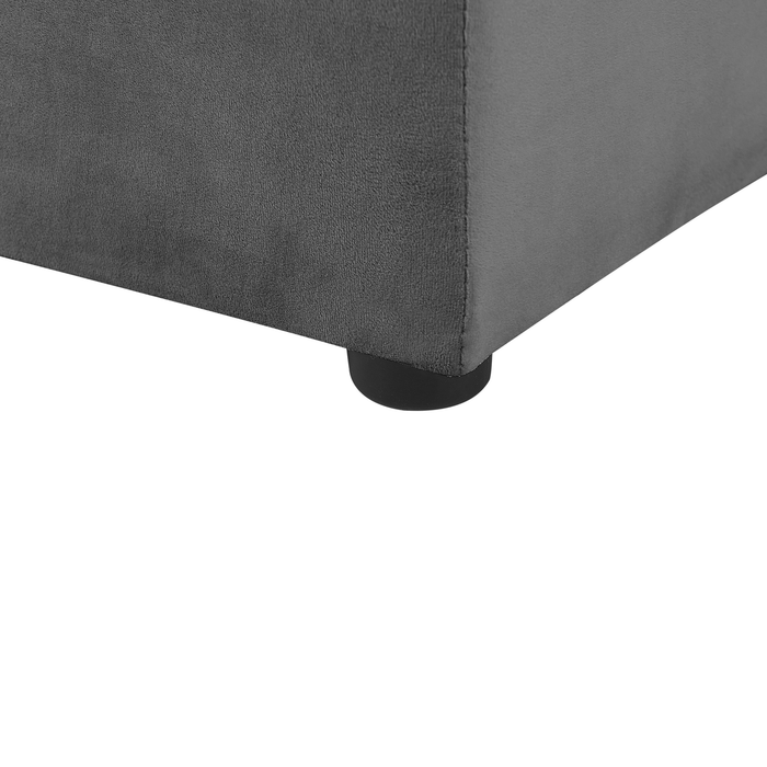 Beliani - NOYERS - Tweepersoonsbed - Grijs - 160 x 200 cm - Fluweel