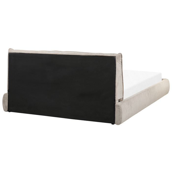Beliani - VINAY - Tweepersoonsbed - Taupe - 160 x 200 cm - Corduroy