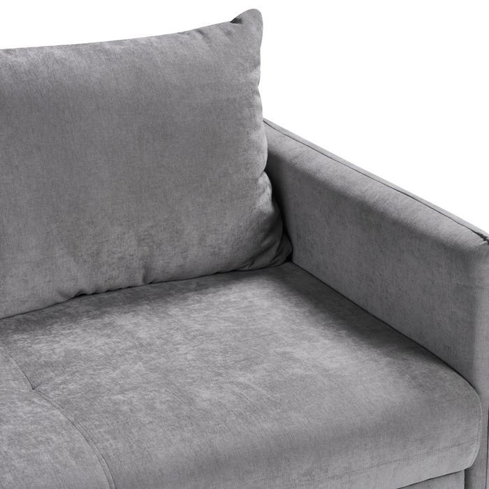 Beliani - HOLSEN - Driezitsbank - Grijs - Stof