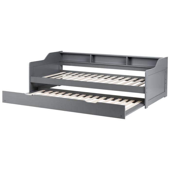 Beliani - EDERN - Onderschuifbed - Grijs - 90 x 200 cm - Hout