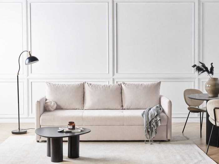 Beliani - HOLSEN - Driezitsbank - Beige - Stof