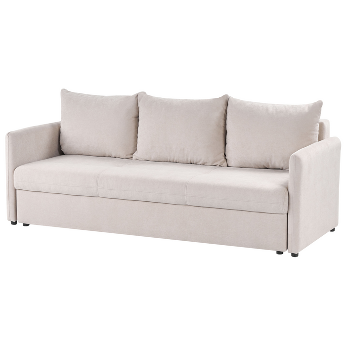 Beliani - HOLSEN - Driezitsbank - Beige - Stof