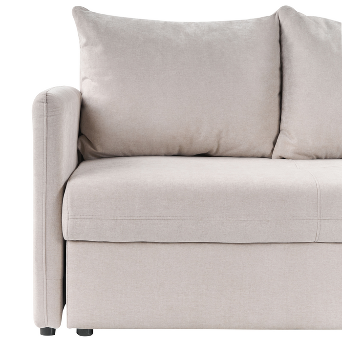 Beliani - HOLSEN - Driezitsbank - Beige - Stof